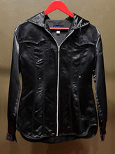 Load image into Gallery viewer, CLAUDE MONTANA SATIN HOODED JACKET
